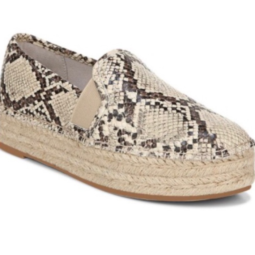 NIB Women’s Snakeskin Espadrille Platform Loafers | Slip-On Casual Flats - Picture 3 of 10